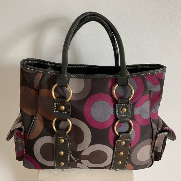 Gorgeous Purple Plum Sofia Madison Y2K coach Bag Signature Retro Vibe Polka Dot - Picture 6 of 12